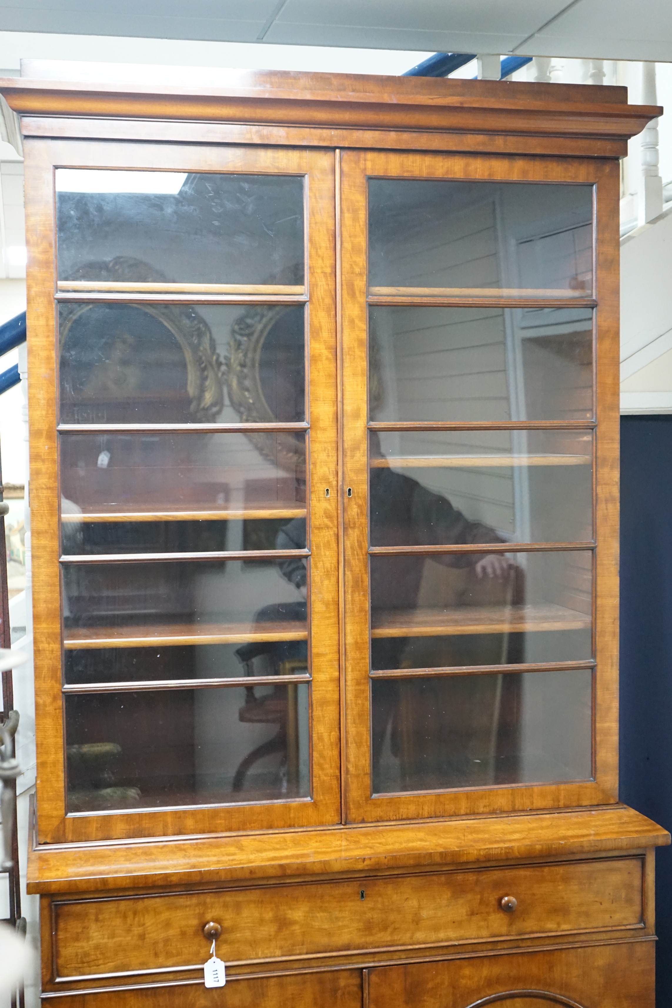 W & C. Wilkinson, Ludgate Hill. A Victorian mahogany secretaire bookcase, width 126cm, depth 63cm, height 240cm